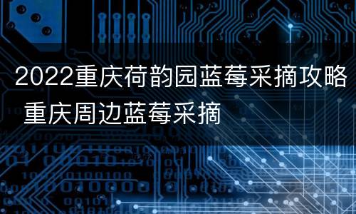 2022重庆荷韵园蓝莓采摘攻略 重庆周边蓝莓采摘