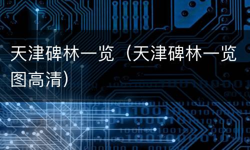 天津碑林一览（天津碑林一览图高清）