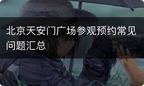 北京天安门广场参观预约常见问题汇总