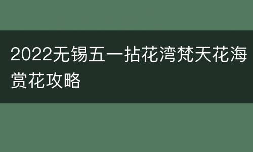 2022无锡五一拈花湾梵天花海赏花攻略
