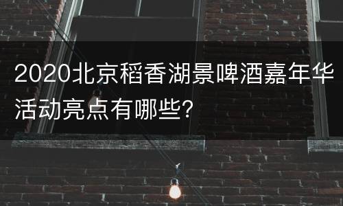 2020北京稻香湖景啤酒嘉年华活动亮点有哪些？