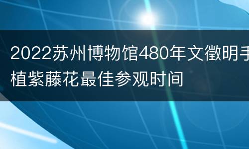 2022苏州博物馆480年文徵明手植紫藤花最佳参观时间