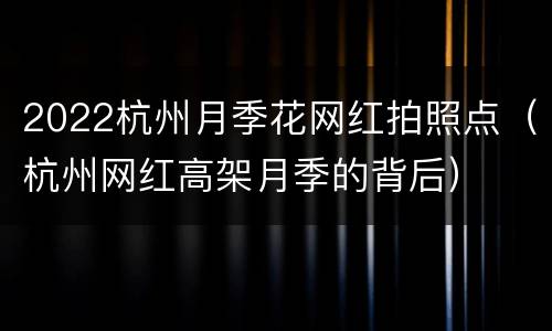 2022杭州月季花网红拍照点（杭州网红高架月季的背后）
