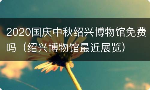 2020国庆中秋绍兴博物馆免费吗（绍兴博物馆最近展览）
