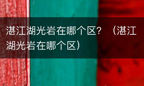 湛江湖光岩在哪个区？（湛江湖光岩在哪个区）