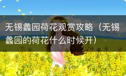 无锡蠡园荷花观赏攻略（无锡蠡园的荷花什么时候开）