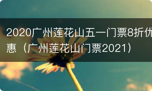 2020广州莲花山五一门票8折优惠（广州莲花山门票2021）