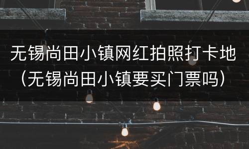 无锡尚田小镇网红拍照打卡地（无锡尚田小镇要买门票吗）