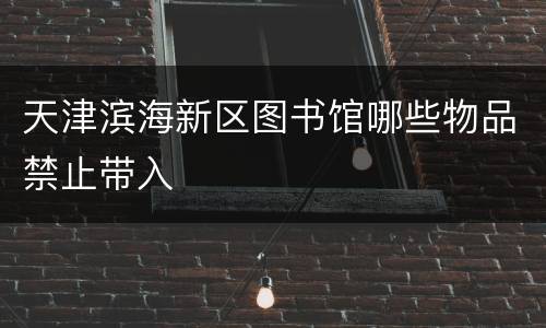 天津滨海新区图书馆哪些物品禁止带入