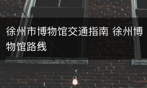 徐州市博物馆交通指南 徐州博物馆路线