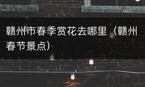赣州市春季赏花去哪里（赣州春节景点）