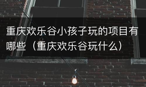 重庆欢乐谷小孩子玩的项目有哪些（重庆欢乐谷玩什么）