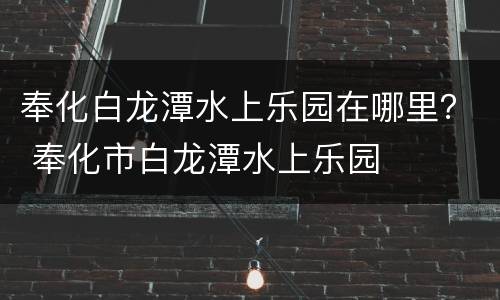 奉化白龙潭水上乐园在哪里？ 奉化市白龙潭水上乐园