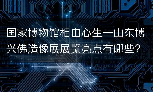 国家博物馆相由心生—山东博兴佛造像展展览亮点有哪些?