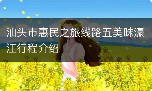 汕头市惠民之旅线路五美味濠江行程介绍