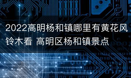 2022高明杨和镇哪里有黄花风铃木看 高明区杨和镇景点