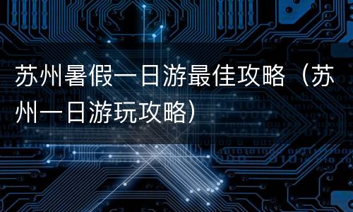 苏州暑假一日游最佳攻略（苏州一日游玩攻略）