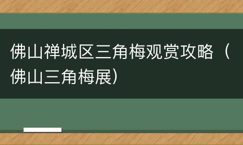 佛山禅城区三角梅观赏攻略（佛山三角梅展）