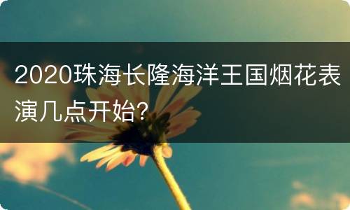2020珠海长隆海洋王国烟花表演几点开始？