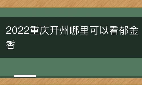 2022重庆开州哪里可以看郁金香