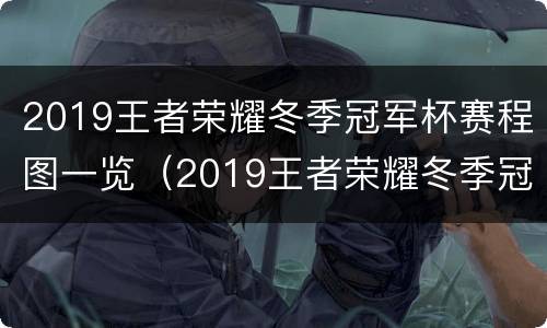 2019王者荣耀冬季冠军杯赛程图一览（2019王者荣耀冬季冠军杯总决赛全程回放）