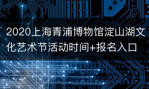2020上海青浦博物馆淀山湖文化艺术节活动时间+报名入口