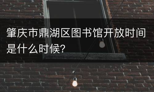 肇庆市鼎湖区图书馆开放时间是什么时候？