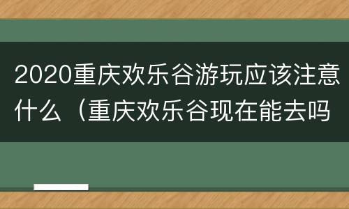 2020重庆欢乐谷游玩应该注意什么（重庆欢乐谷现在能去吗）