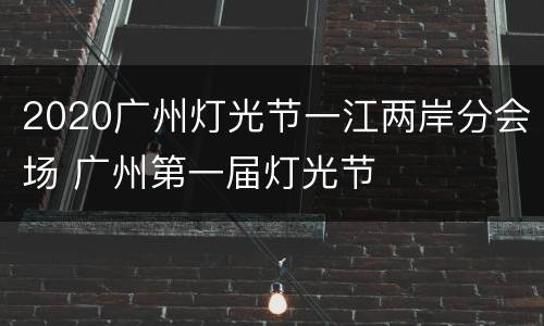 2020广州灯光节一江两岸分会场 广州第一届灯光节