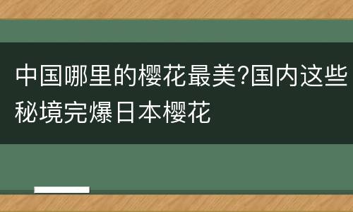 中国哪里的樱花最美?国内这些秘境完爆日本樱花