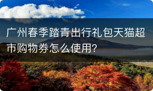 广州春季踏青出行礼包天猫超市购物券怎么使用？
