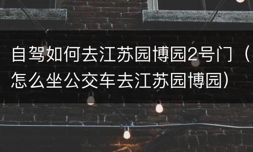 自驾如何去江苏园博园2号门（怎么坐公交车去江苏园博园）