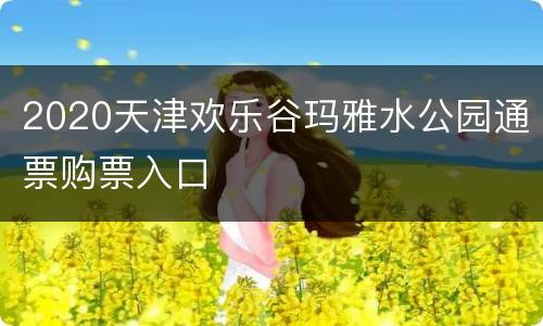 2020天津欢乐谷玛雅水公园通票购票入口