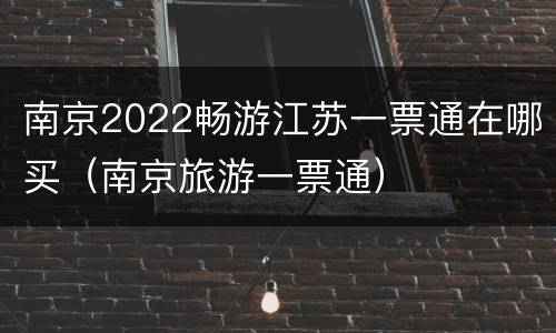 南京2022畅游江苏一票通在哪买（南京旅游一票通）