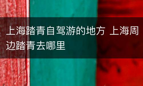 上海踏青自驾游的地方 上海周边踏青去哪里