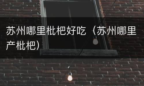 苏州哪里枇杷好吃（苏州哪里产枇杷）