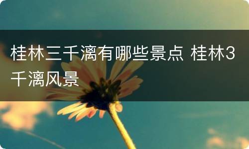 桂林三千漓有哪些景点 桂林3千漓风景
