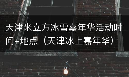 天津米立方冰雪嘉年华活动时间+地点（天津冰上嘉年华）