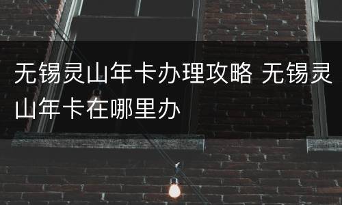 无锡灵山年卡办理攻略 无锡灵山年卡在哪里办