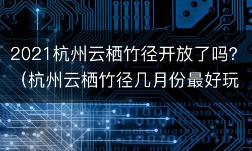 2021杭州云栖竹径开放了吗？（杭州云栖竹径几月份最好玩）