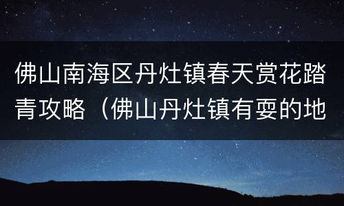 佛山南海区丹灶镇春天赏花踏青攻略（佛山丹灶镇有耍的地方吗）
