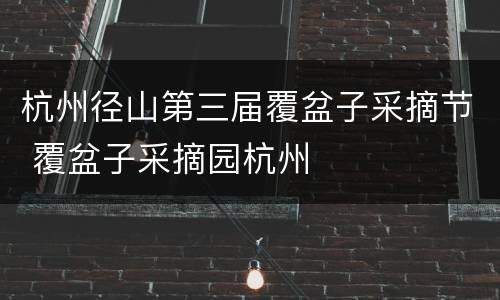 杭州径山第三届覆盆子采摘节 覆盆子采摘园杭州