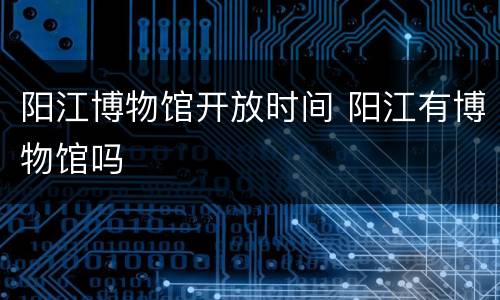 阳江博物馆开放时间 阳江有博物馆吗
