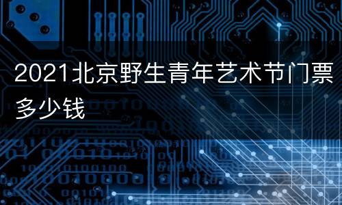 2021北京野生青年艺术节门票多少钱