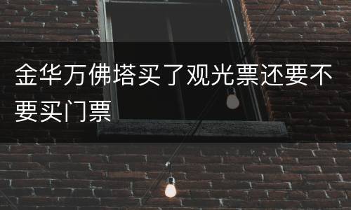 金华万佛塔买了观光票还要不要买门票