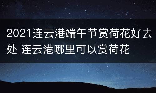2021连云港端午节赏荷花好去处 连云港哪里可以赏荷花
