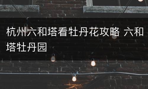 杭州六和塔看牡丹花攻略 六和塔牡丹园