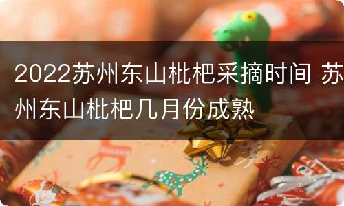 2022苏州东山枇杷采摘时间 苏州东山枇杷几月份成熟