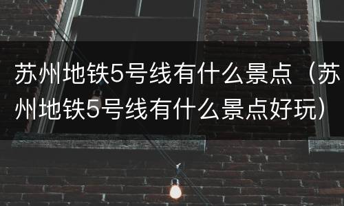 苏州地铁5号线有什么景点（苏州地铁5号线有什么景点好玩）