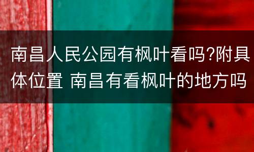 南昌人民公园有枫叶看吗?附具体位置 南昌有看枫叶的地方吗